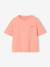 Effen Basics meisjesshirt met korte mouwen abrikoos+snoepjesroze - vertbaudet enfant 