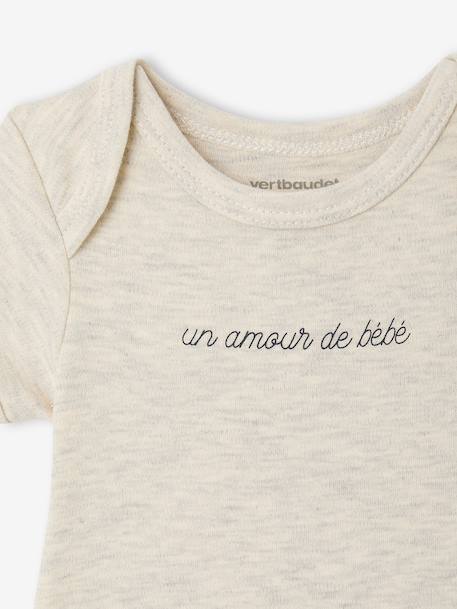 Lot 5 bodies bébé manches courte écru - vertbaudet enfant 