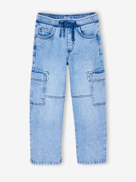 Pantalon battle garçon en denim double stone - vertbaudet enfant 