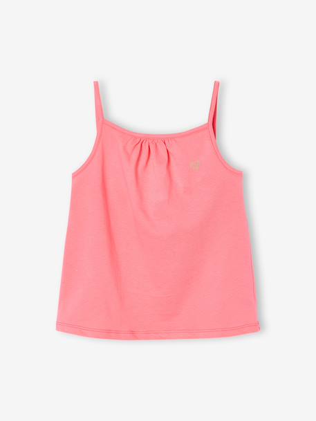 Lot de 3 débardeurs fille à fines bretelles écru+framboise+vert sauge - vertbaudet enfant 