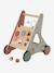Chariot de marche avec freins en bois FSC®100% jaune+rouge - vertbaudet enfant 