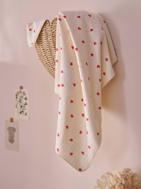 Plaid  MON CŒUR rose imprimé - vertbaudet enfant 
