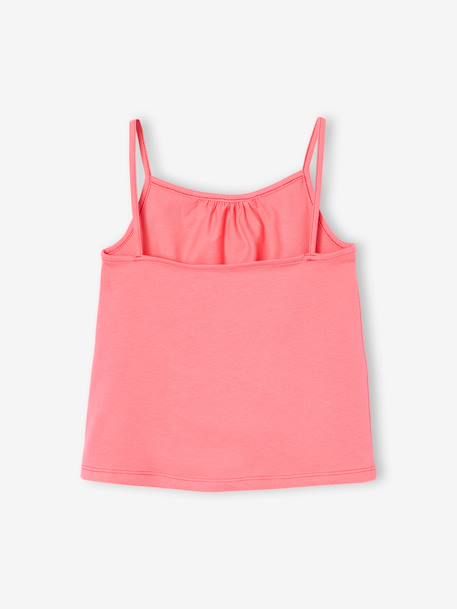 Lot de 3 débardeurs fille à fines bretelles écru+framboise+vert sauge - vertbaudet enfant 