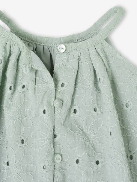 Robe broderie anglaise accessoire assorti vert sauge - vertbaudet enfant 
