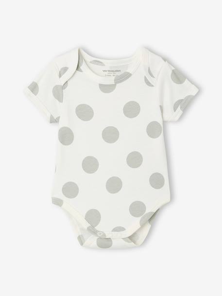 Lot 5 bodies bébé manches courte écru - vertbaudet enfant 