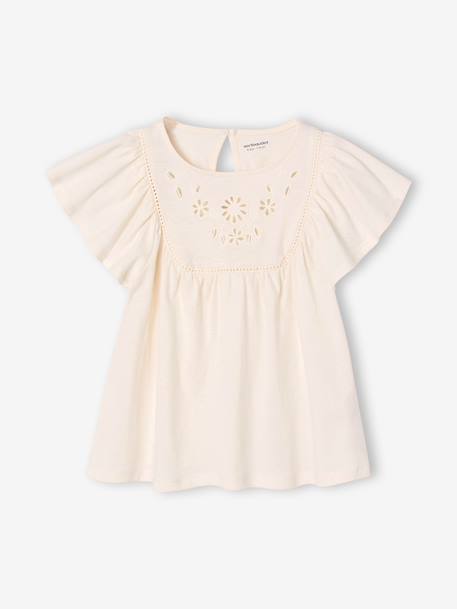 Fille-T-shirt blouse manches courtes