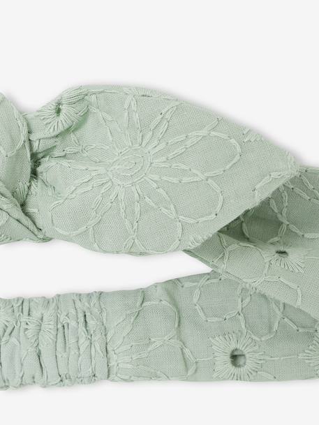 Robe broderie anglaise accessoire assorti vert sauge - vertbaudet enfant 