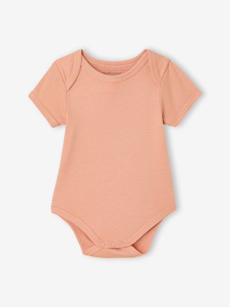 Lot 5 bodies bébé manches courte écru - vertbaudet enfant 