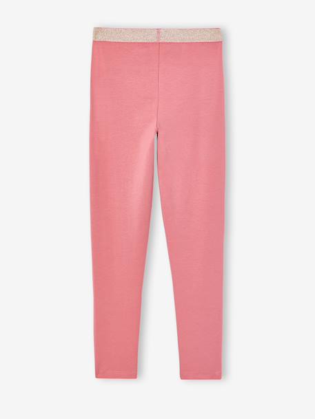 Legging fille ceinture irisée Basics gris chiné+MARINE GRISE+NOIR+vieux rose - vertbaudet enfant 