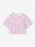 T-shirt fille cropped manches courtes beige+écru+rose poudré - vertbaudet enfant 