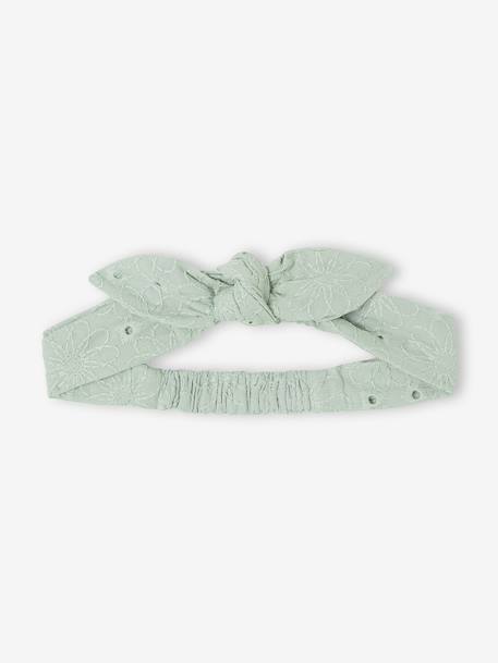 Robe broderie anglaise accessoire assorti vert sauge - vertbaudet enfant 