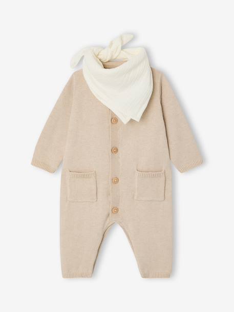 Bébé-Coffret bébé combinaison tricot et bandana