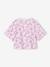 T-shirt fille cropped manches courtes beige+écru+rose poudré - vertbaudet enfant 