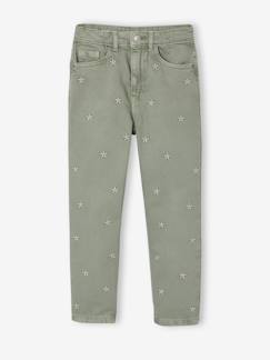 -Pantalon mom fille brodé