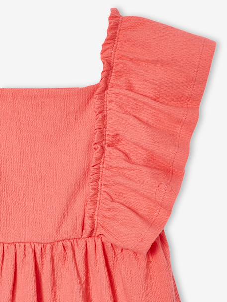 Robe fille manches papillon corail+écru - vertbaudet enfant 