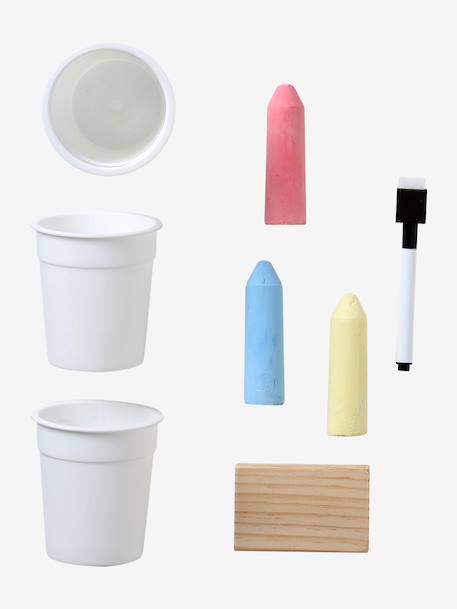 Tableau pliable et réglable en hauteur 3 en 1 en bois FSC® blanc+multicolore+Rose - vertbaudet enfant 