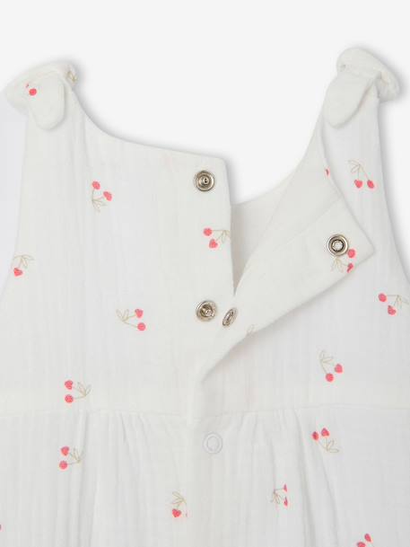 Combinaison bébé naissance en gaze de coton beige+écru+tilleul imprimé - vertbaudet enfant 