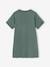 Robe fille en molleton léger motif gris chiné+rayé bleu+vert+vert sauge - vertbaudet enfant 