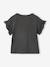 T-shirt fille motif fantaisie manches courtes volantées anthracite+jaune pâle+marine+rose pâle - vertbaudet enfant 
