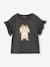 T-shirt fille motif fantaisie manches courtes volantées anthracite+jaune pâle+marine+rose pâle - vertbaudet enfant 