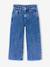 Jean large fille brodé bleu foncé+bleu jean+bleu moyen+denim bleached - vertbaudet enfant 