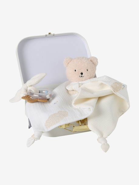 Gepersonaliseerde knuffels en rammelaar met koffer NUAGE wit - vertbaudet enfant 