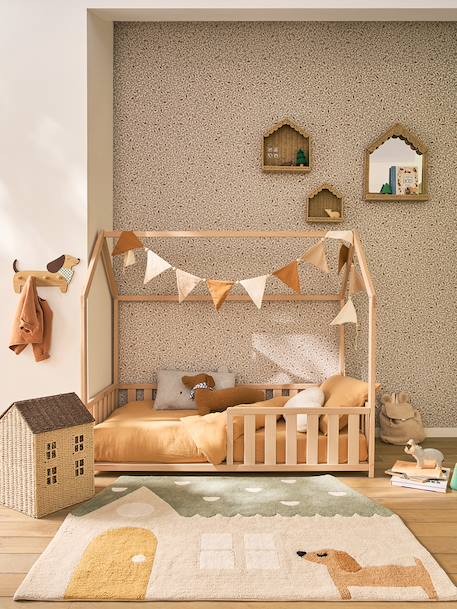 Kinderbed CABANE 70x140 hout+wit - vertbaudet enfant 