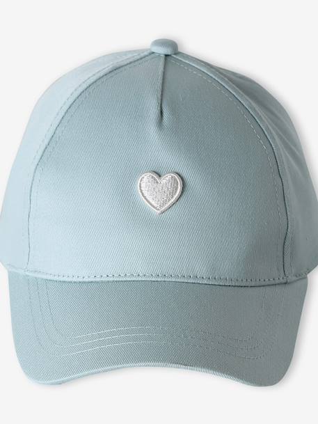 Casquette enfant fille coeur brodé bleu pâle+vert d'eau - vertbaudet enfant 