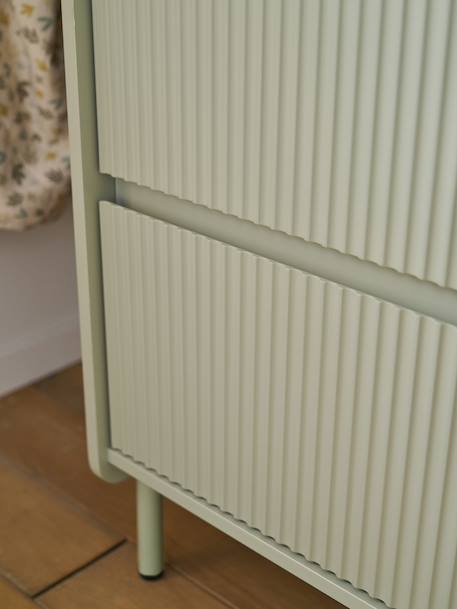 Armoire 2 portes 2 tiroirs cannelé vert - vertbaudet enfant 