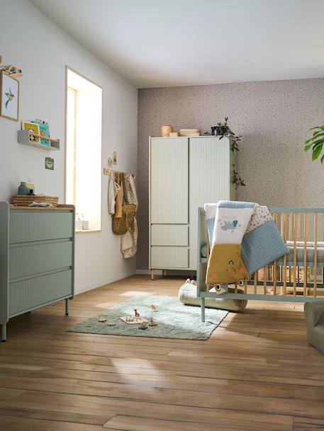 Lit bébé cannelé évolutif 70x140cm vert - vertbaudet enfant 