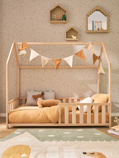 Kinderbed CABANE 70x140 hout+wit - vertbaudet enfant 
