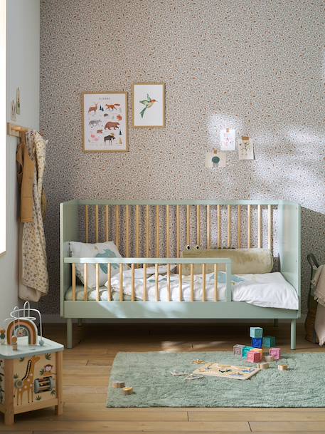 Lit bébé cannelé évolutif 70x140cm vert - vertbaudet enfant 