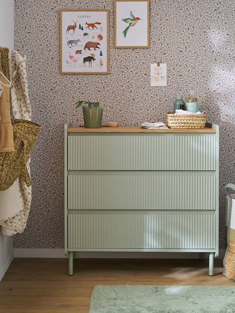Commode 3 tiroirs Cannelé 42 cm vert - vertbaudet enfant 