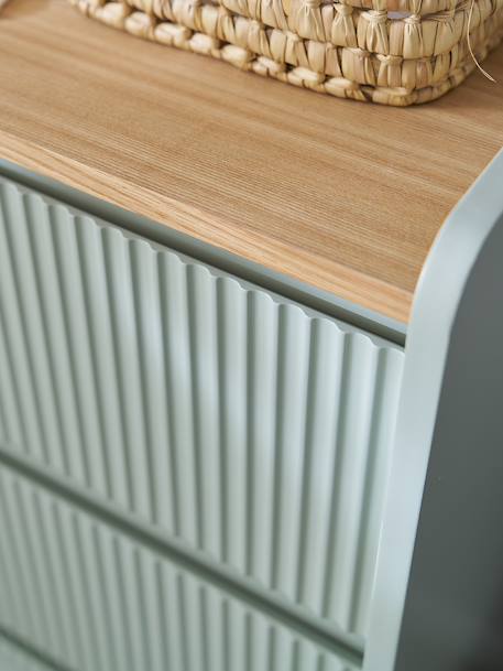 Commode 3 tiroirs Cannelé 42 cm vert - vertbaudet enfant 