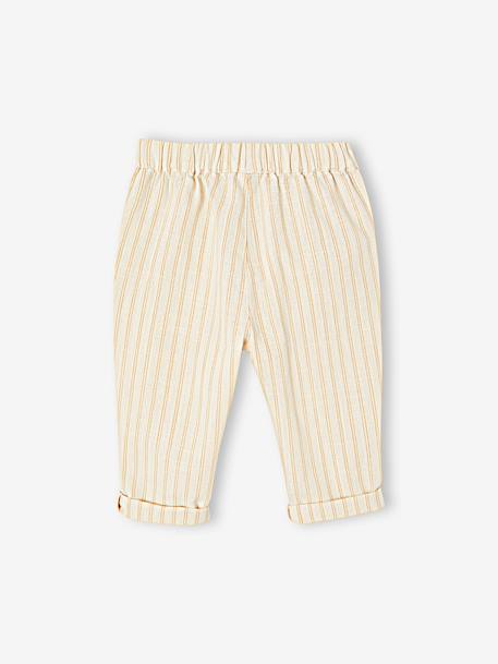 Pantalon bébé garçon rayé rayé beige - vertbaudet enfant 