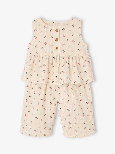Ensemble top pantalon large bébé écru - vertbaudet enfant 