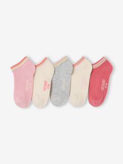-Lot de 5 paires de socquettes fille en maille côtelée