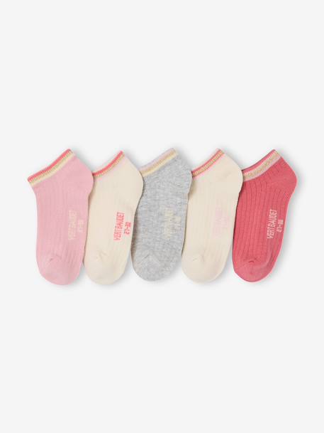 Fille-Lot de 5 paires de socquettes fille en maille côtelée