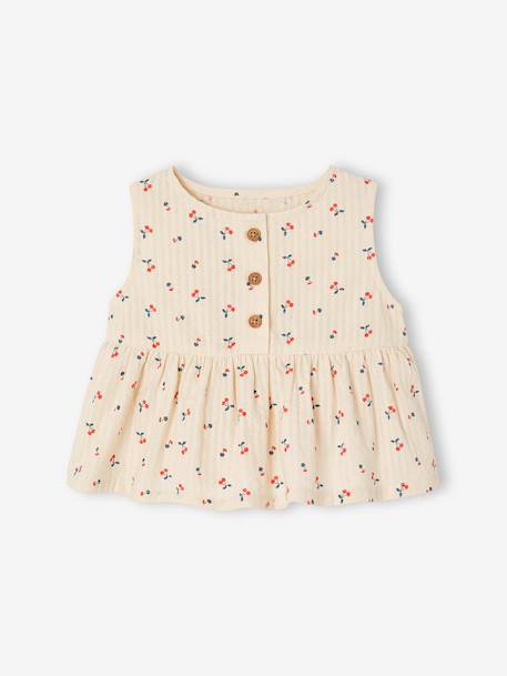 Babyset met top en wijde broek voor baby ecru - vertbaudet enfant 