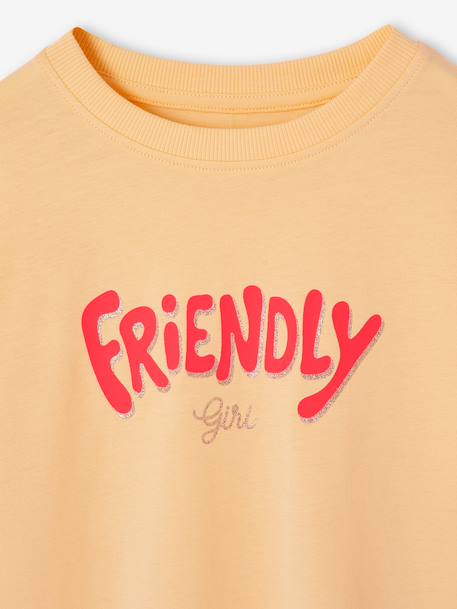 T-shirt fille imprimé manches courtes anthracite+beige+jaune pâle+sable - vertbaudet enfant 
