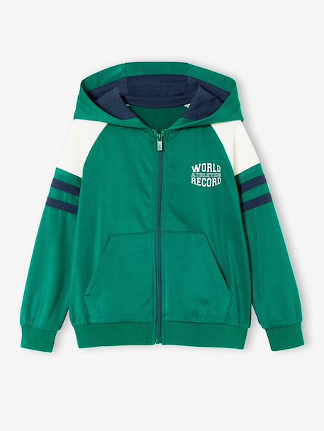 Garçon-Sweat garçon zippé à capuche sport manches raglan 