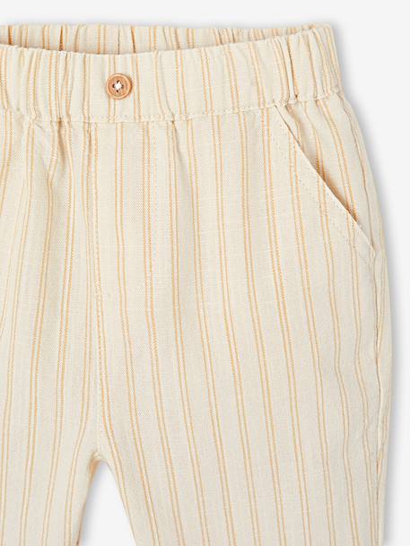 Pantalon bébé garçon rayé rayé beige - vertbaudet enfant 