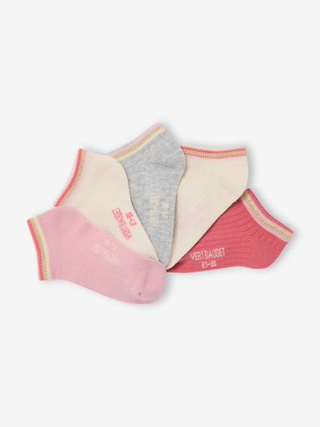 Set van 5 paar meisjessokken in geribd tricot ecru - vertbaudet enfant 