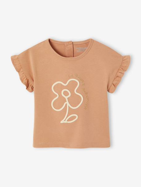 T-shirt met korte mouwen babygaren pecannoot - vertbaudet enfant 