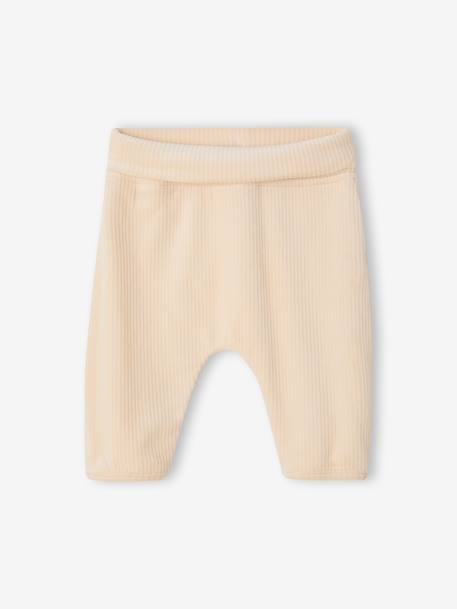 Ensemble naissance gilet et pantalon velours vanille - vertbaudet enfant 