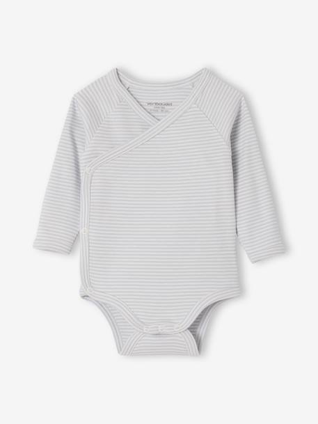 Set van 2 body's baby lange mouwen van biologisch katoen hemelsblauw - vertbaudet enfant 