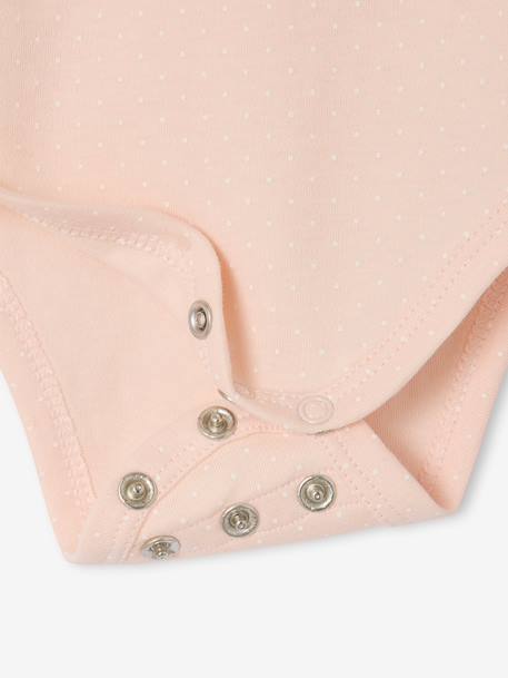 Lot 3 bodies bébé manches courtes rose pâle - vertbaudet enfant 
