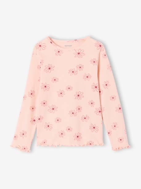 Bloemen pyjama voor meisjes lichtroze - vertbaudet enfant 