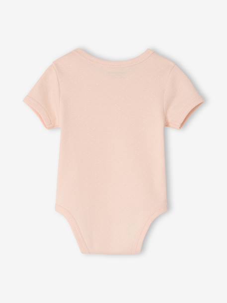 Lot 3 bodies bébé manches courtes rose pâle - vertbaudet enfant 