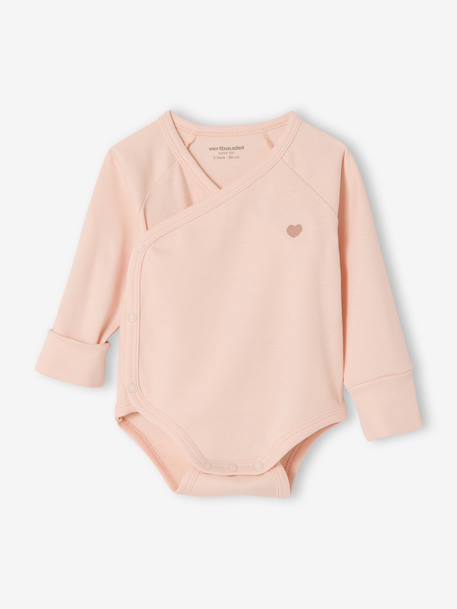 Lot 3 bodies naissance manches longues bois de rose - vertbaudet enfant 